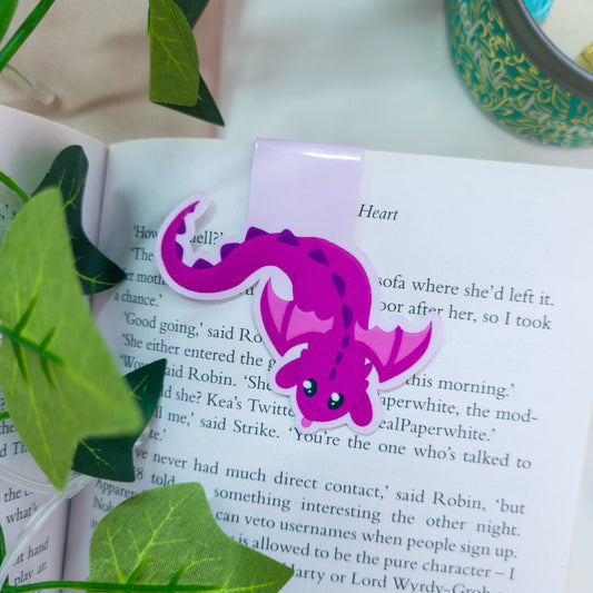 cute purple dragon magnetic bookmark