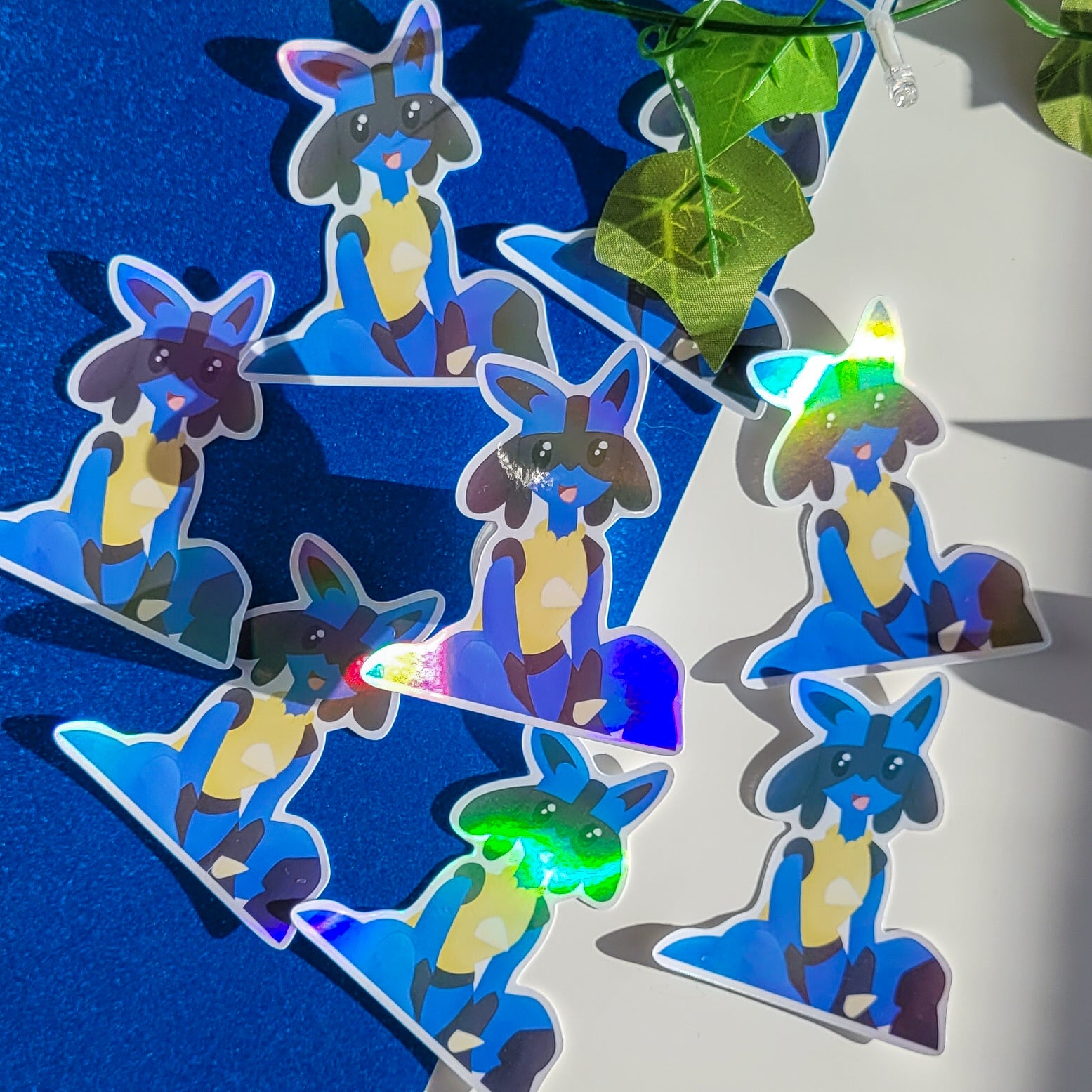 Holographic pokemon sticker of Lucario