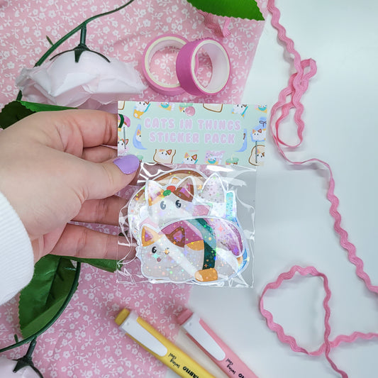 Cute cats stickers doing silly things