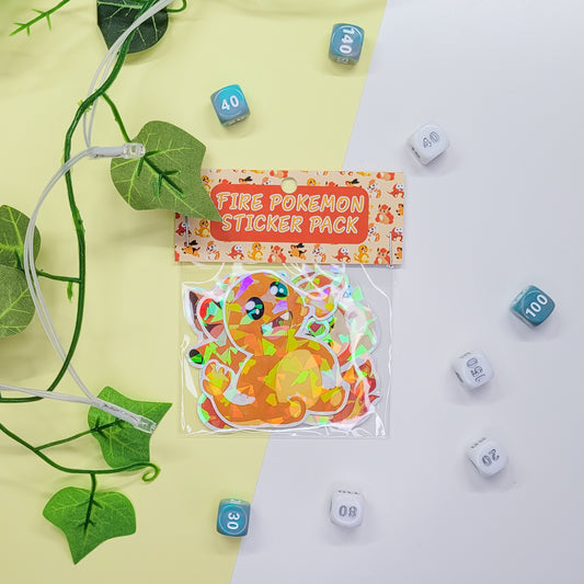 Fire Type Pokemon Sticker Pack