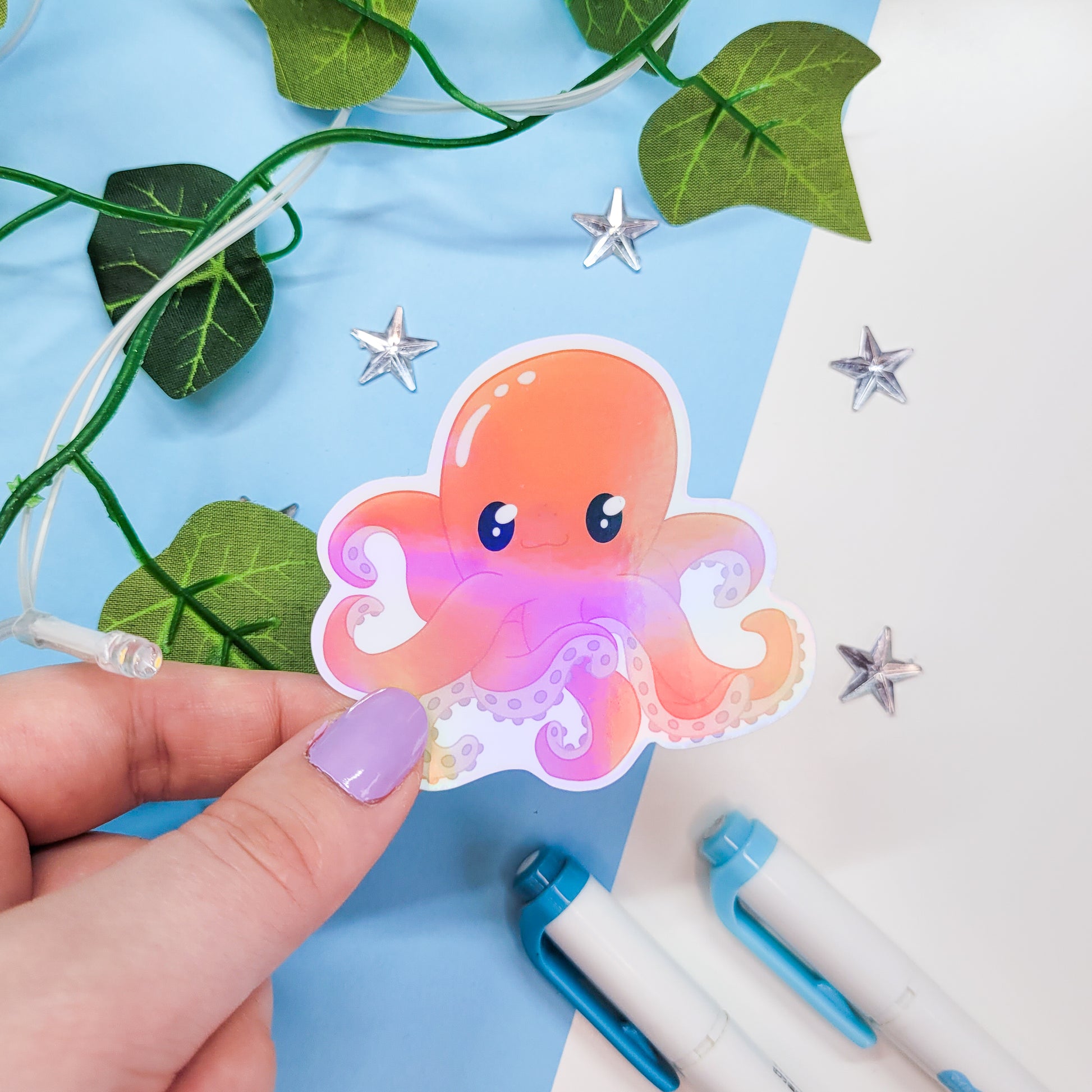 Cute underwater themed stickers features 5 stickers