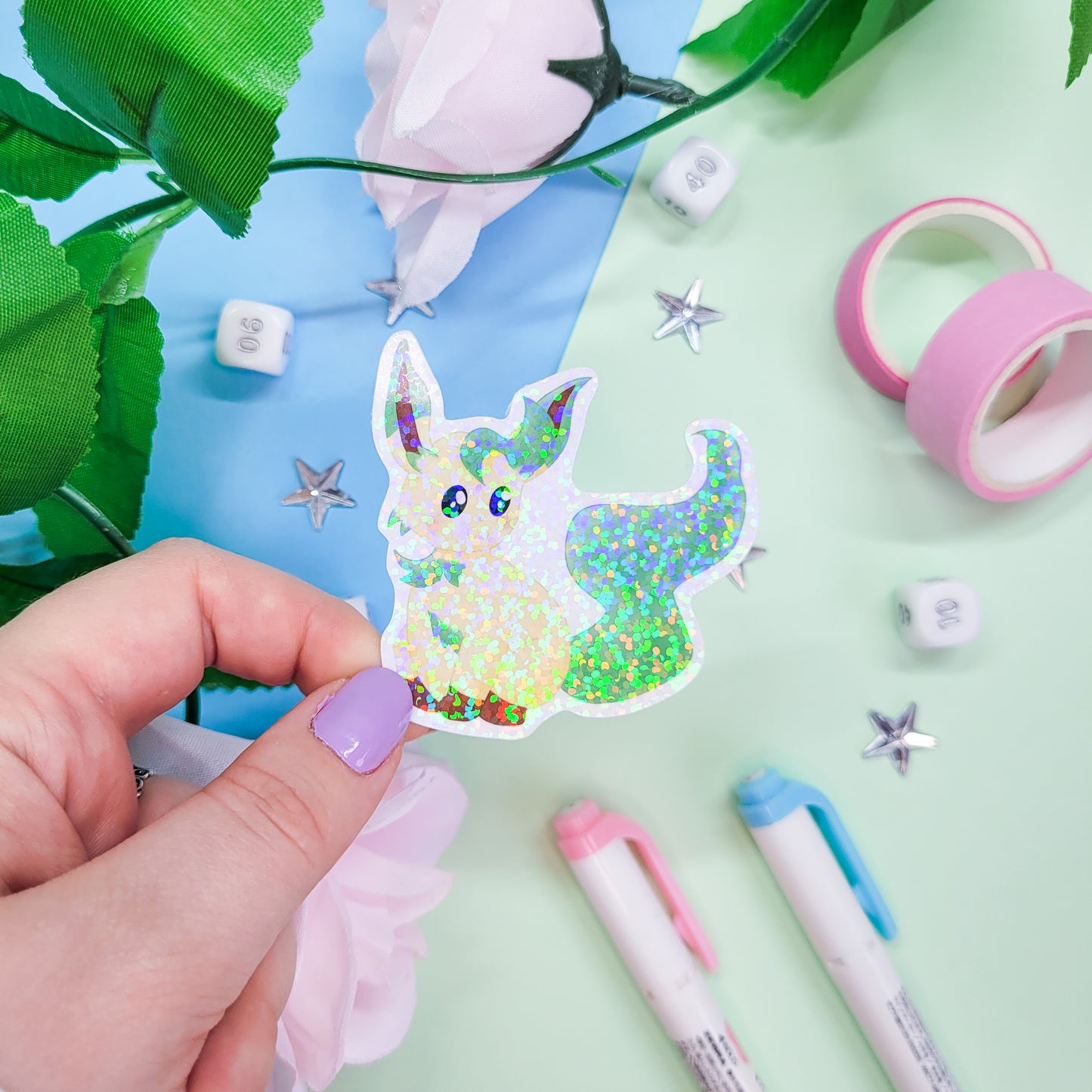 Eeveelutions pack one stickers, Featurs 5 pokemon stickers including eevee, sylveon, Leafeon, Umbreon and Glaceon