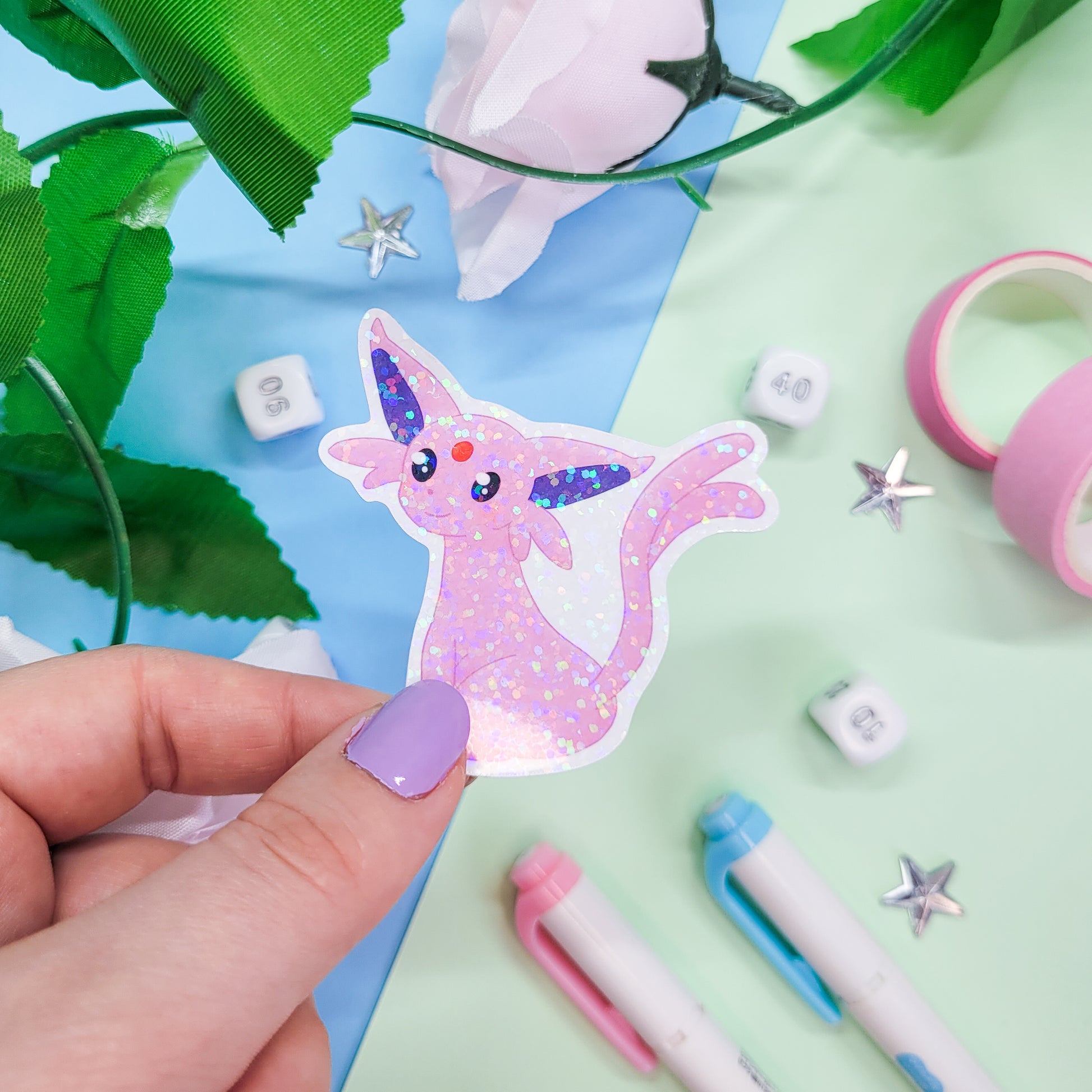 Eeveelutions pack one stickers, Featurs 5 pokemon stickers including eevee, Vaporeon, Jolteon, Flareon, Espeon