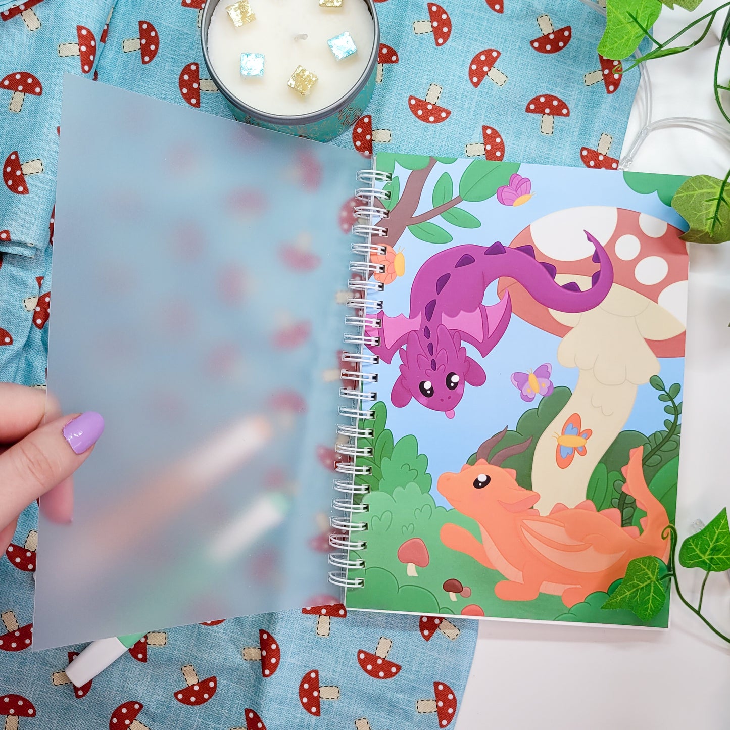 Reusable Sticker Book, Cute Dragons Forest Scene Sticker book