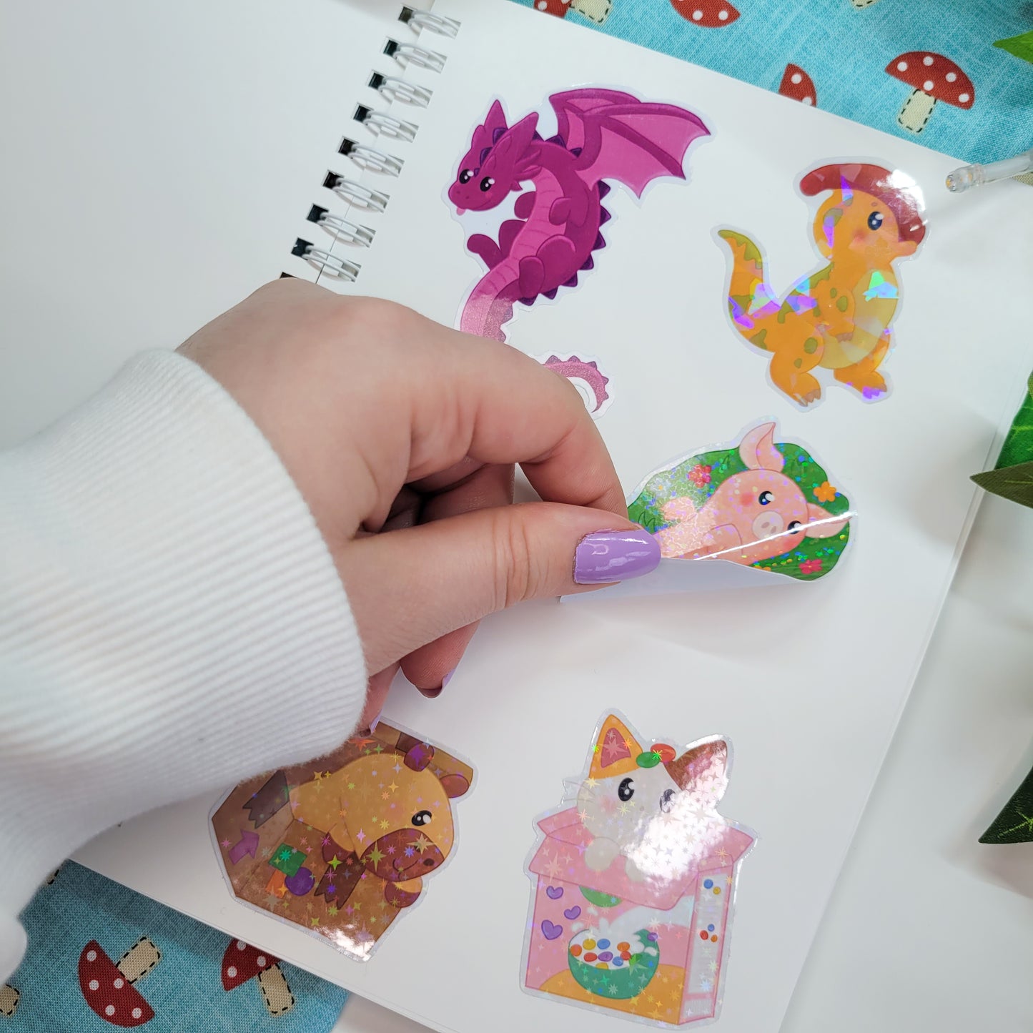 Reusable Sticker Book, Cute Dragons Forest Scene Sticker book