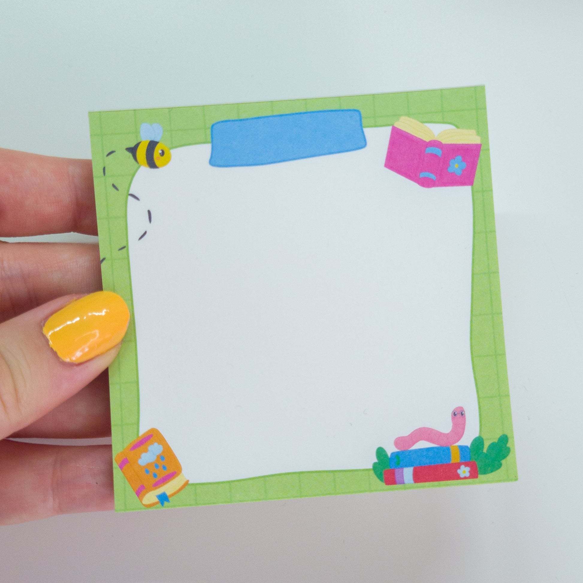 Books and bugs memo pad, 80mm in size square memo pad for your desk