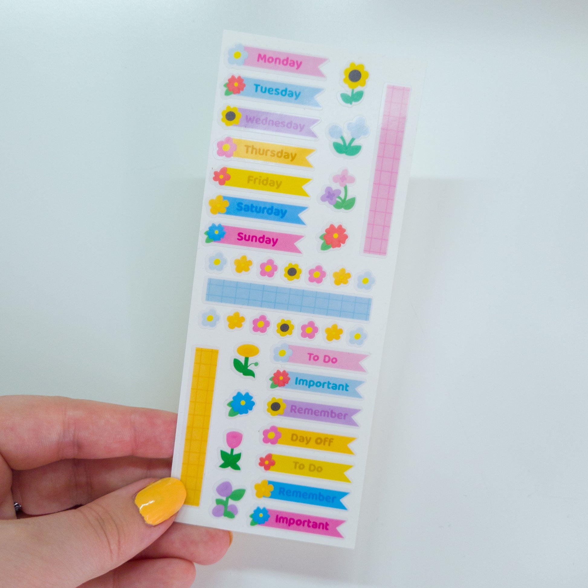 Cute florals transparent planner deco style sticker sheet, perfect for planning and journalling!
