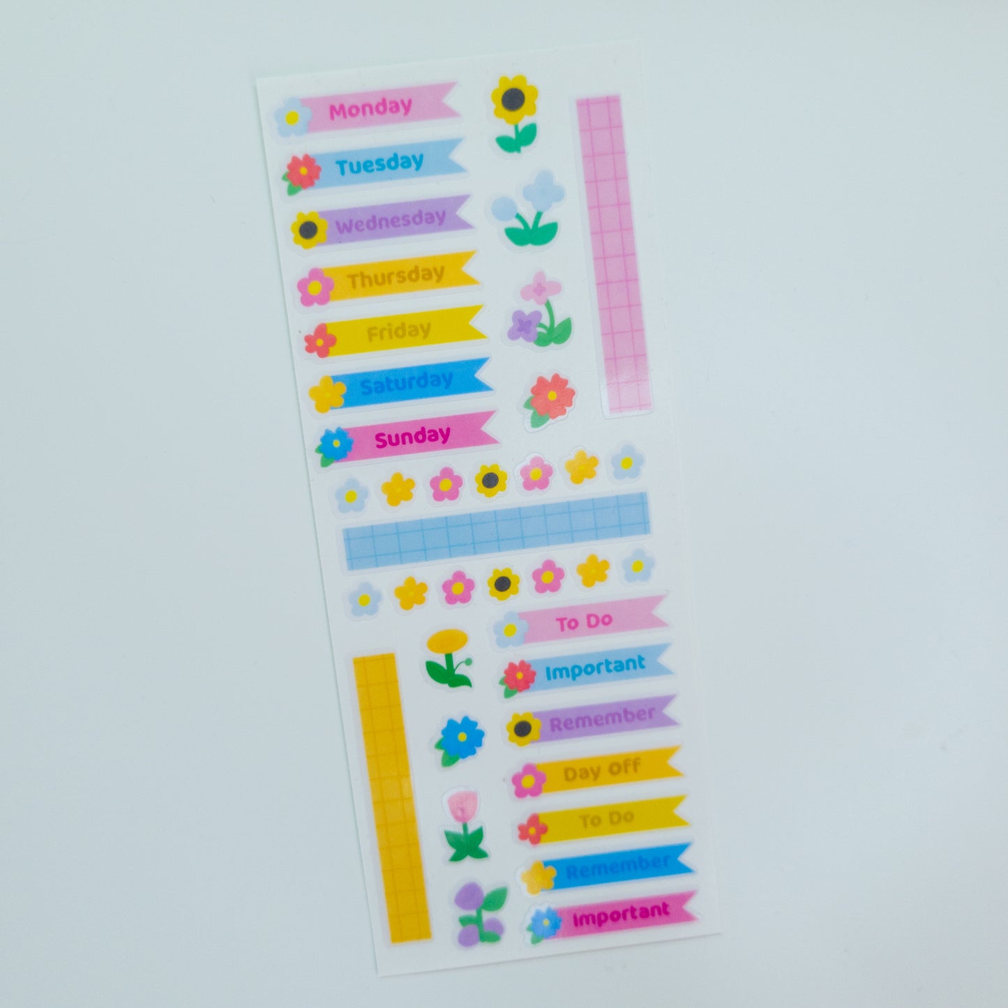 Cute florals transparent planner deco style sticker sheet, perfect for planning and journalling!