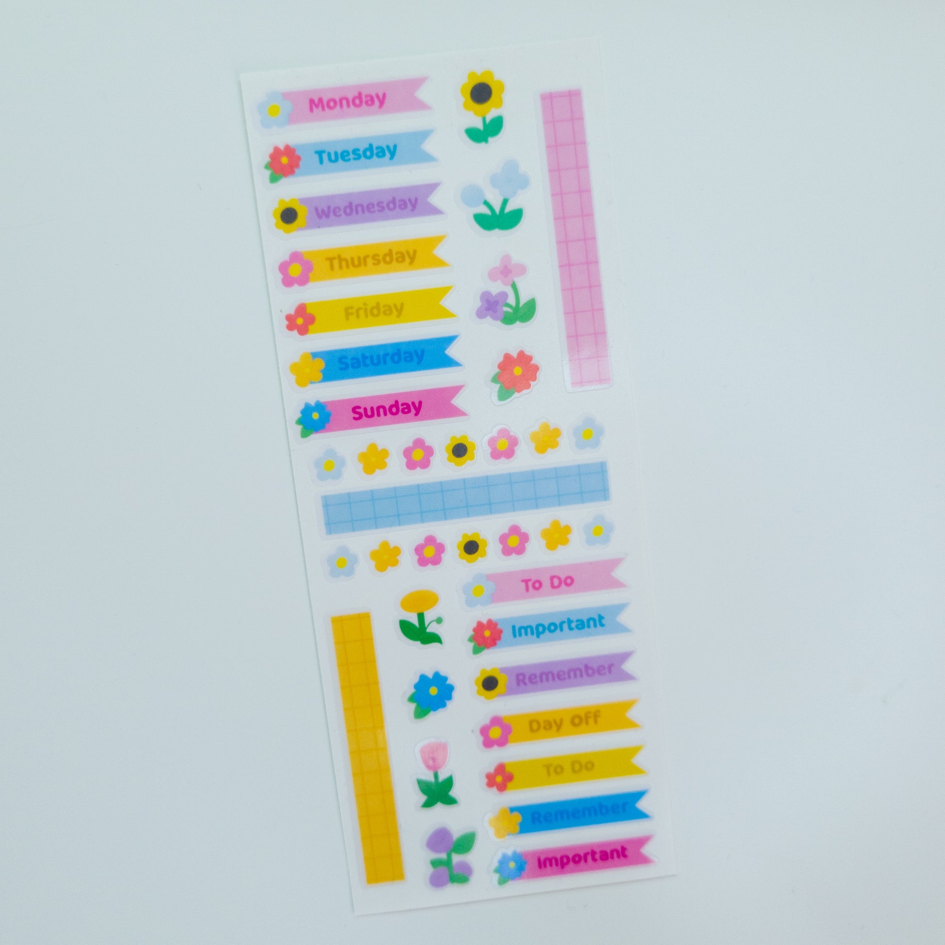 Cute florals transparent planner deco style sticker sheet, perfect for planning and journalling!