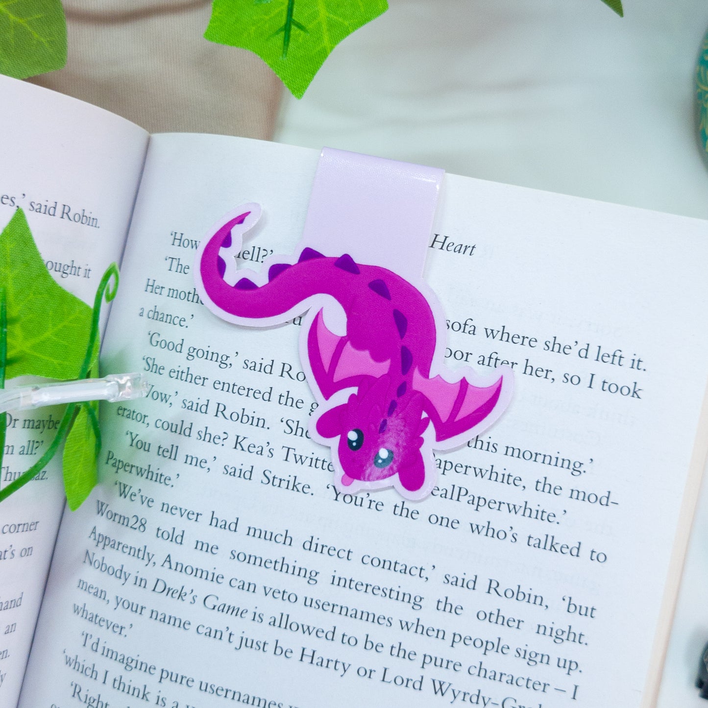 cute purple dragon magnetic bookmark