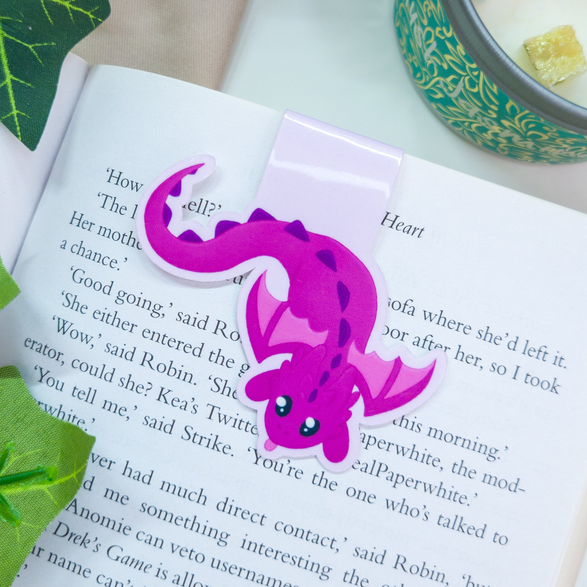 cute purple dragon magnetic bookmark