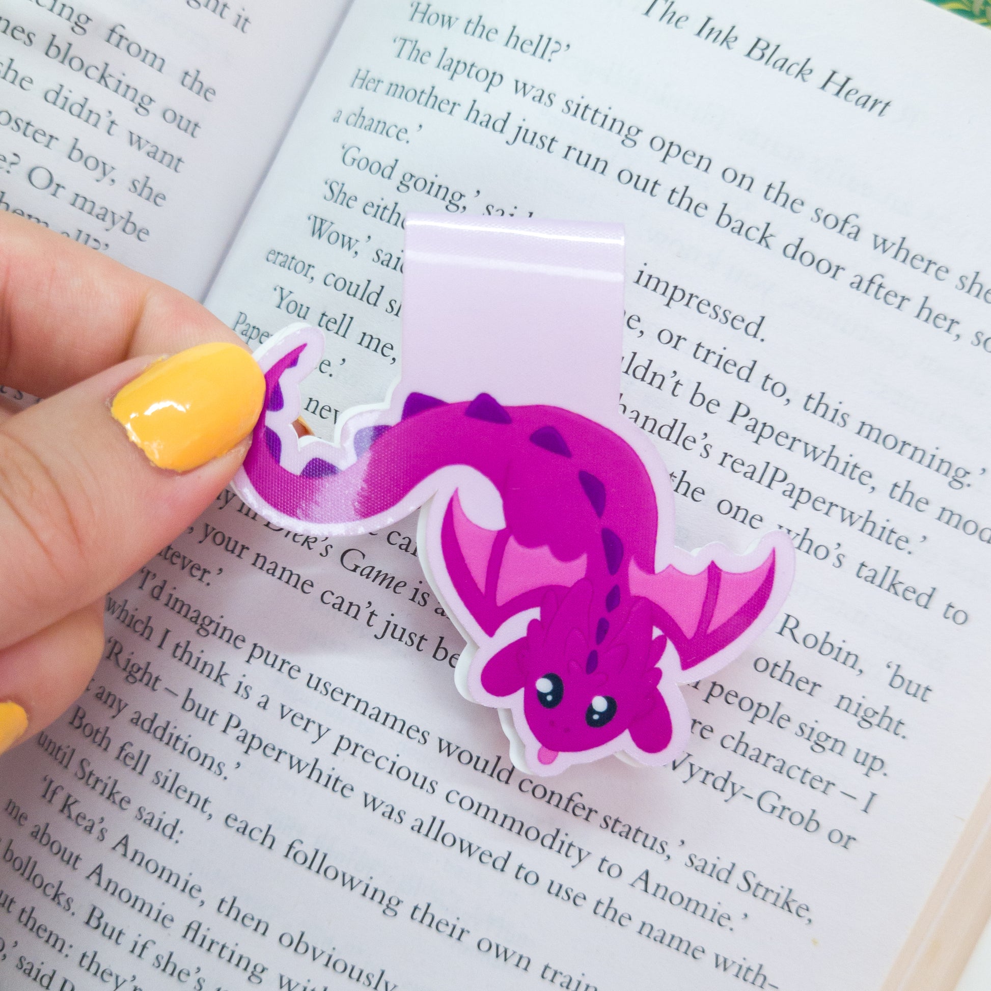 cute purple dragon magnetic bookmark