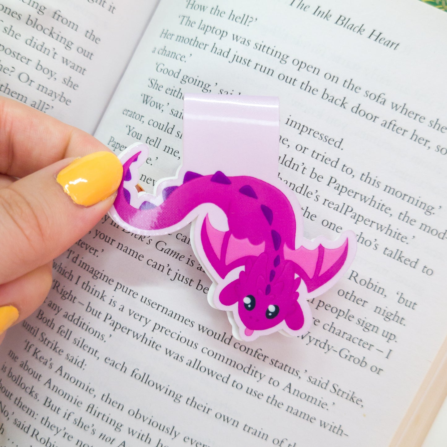 cute purple dragon magnetic bookmark