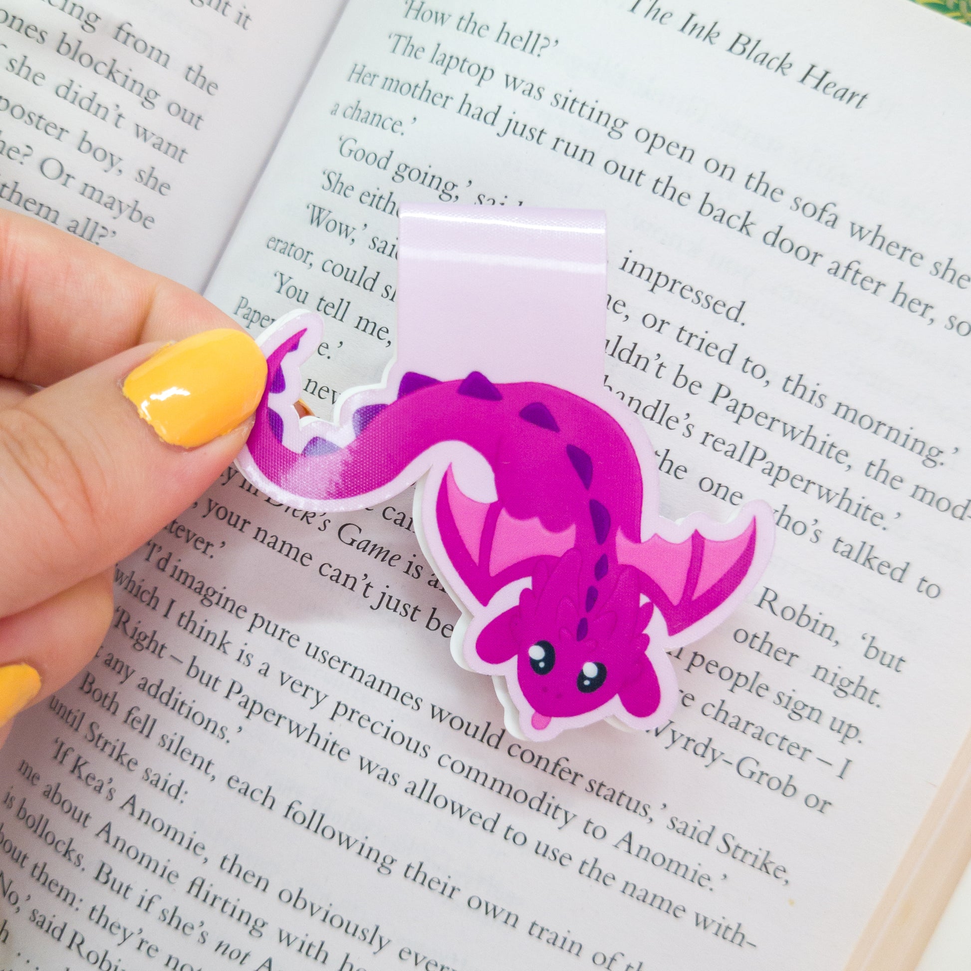 cute purple dragon magnetic bookmark