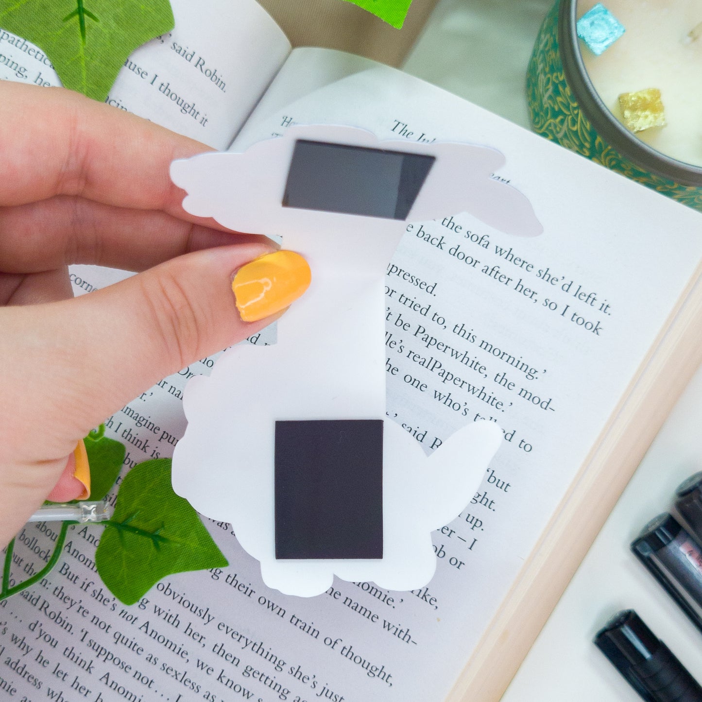 cute triceratops magnetic bookmark