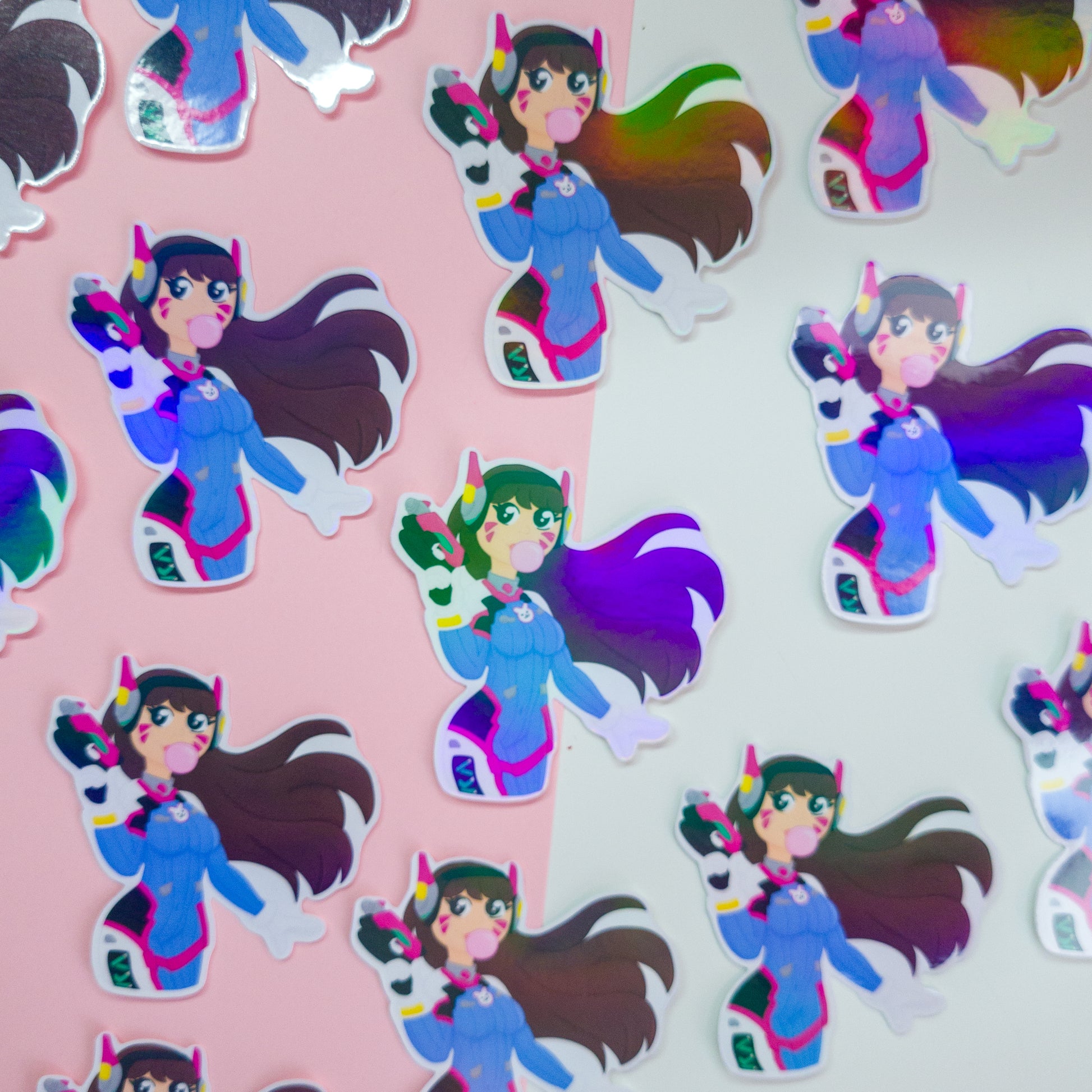 This sticker is perfect for any Overwatch fan! Featuring D.va in her classic skin.