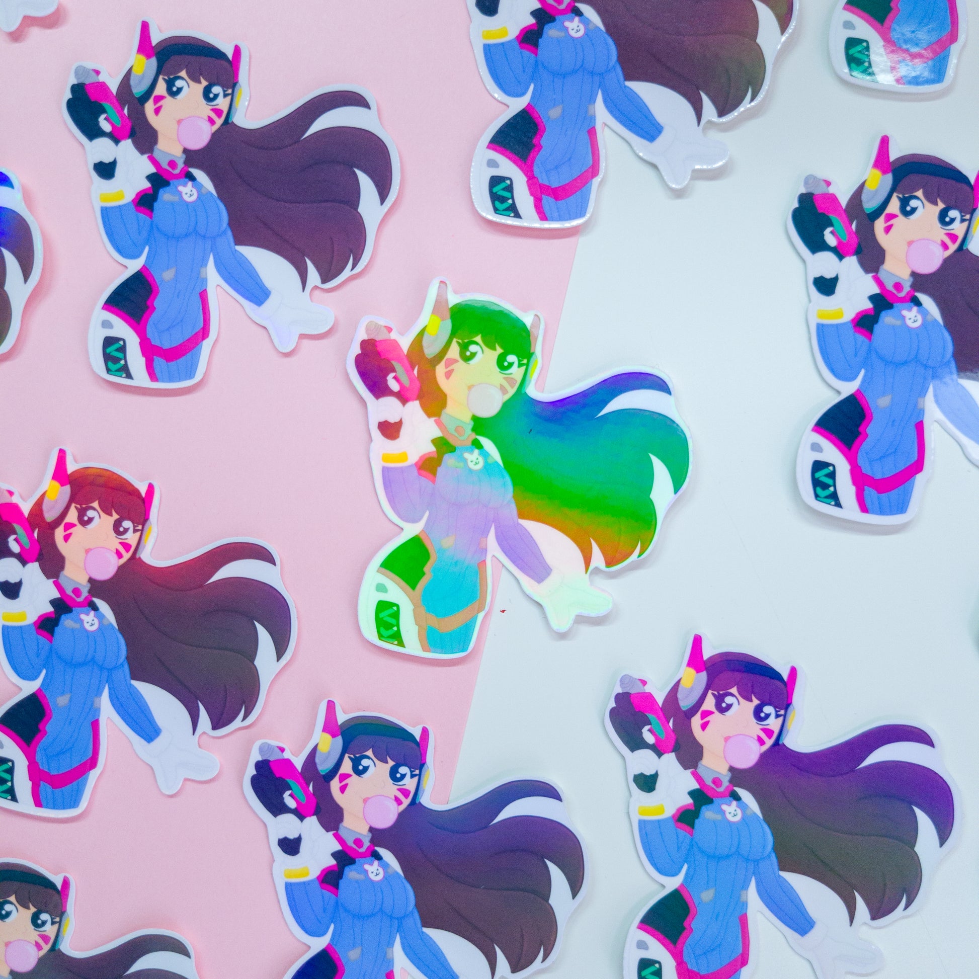 This sticker is perfect for any Overwatch fan! Featuring D.va in her classic skin.