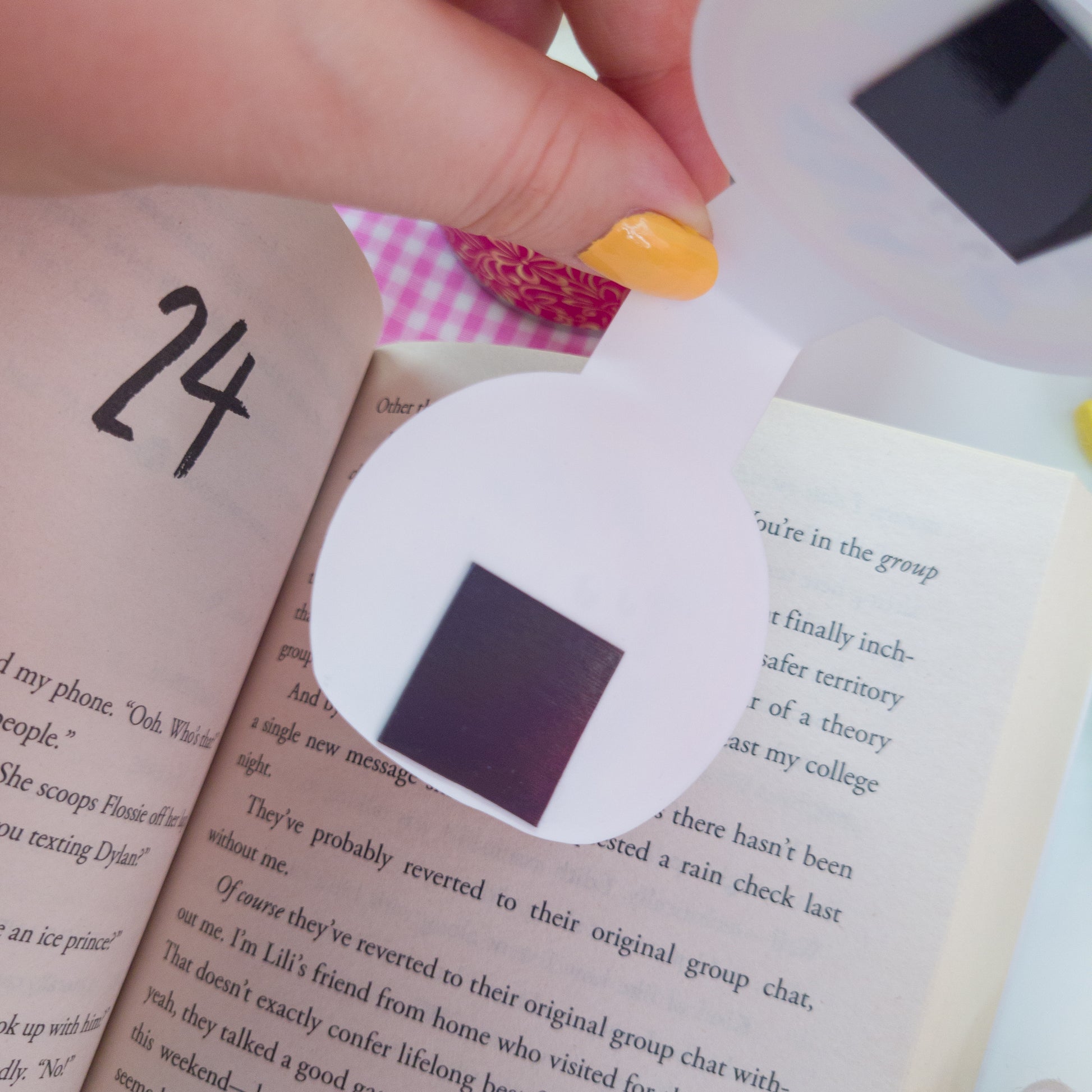 Sylveon magnetic bookmark with a rainbow behind her