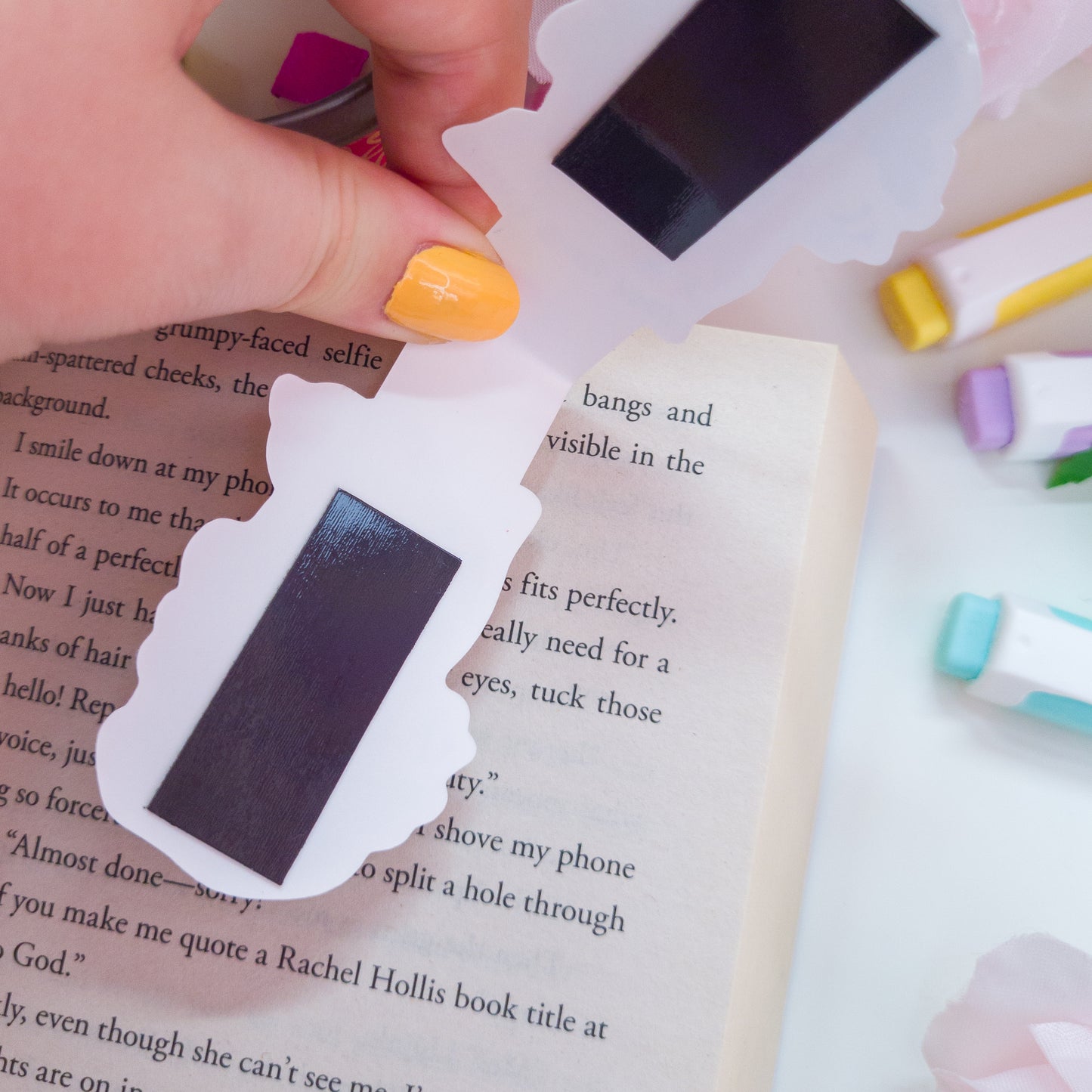 Cute bookish bugs magnetic bookmark, featuring the text "don't bug me"
