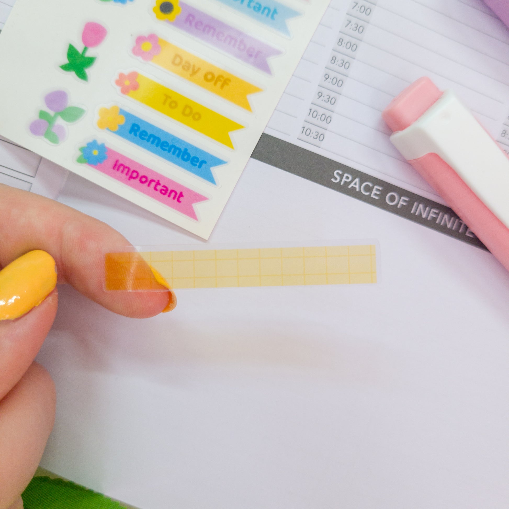 Cute florals transparent planner deco style sticker sheet, perfect for planning and journalling!