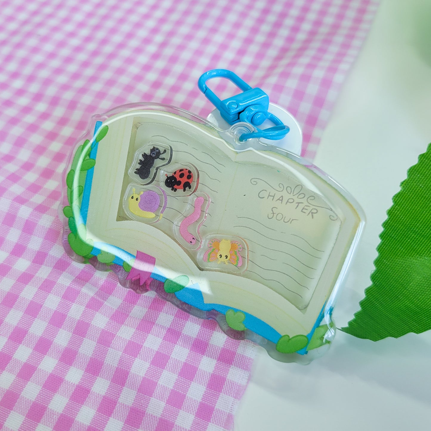 Bookish Bugs Shaker Keychain, charm for your keys or bag