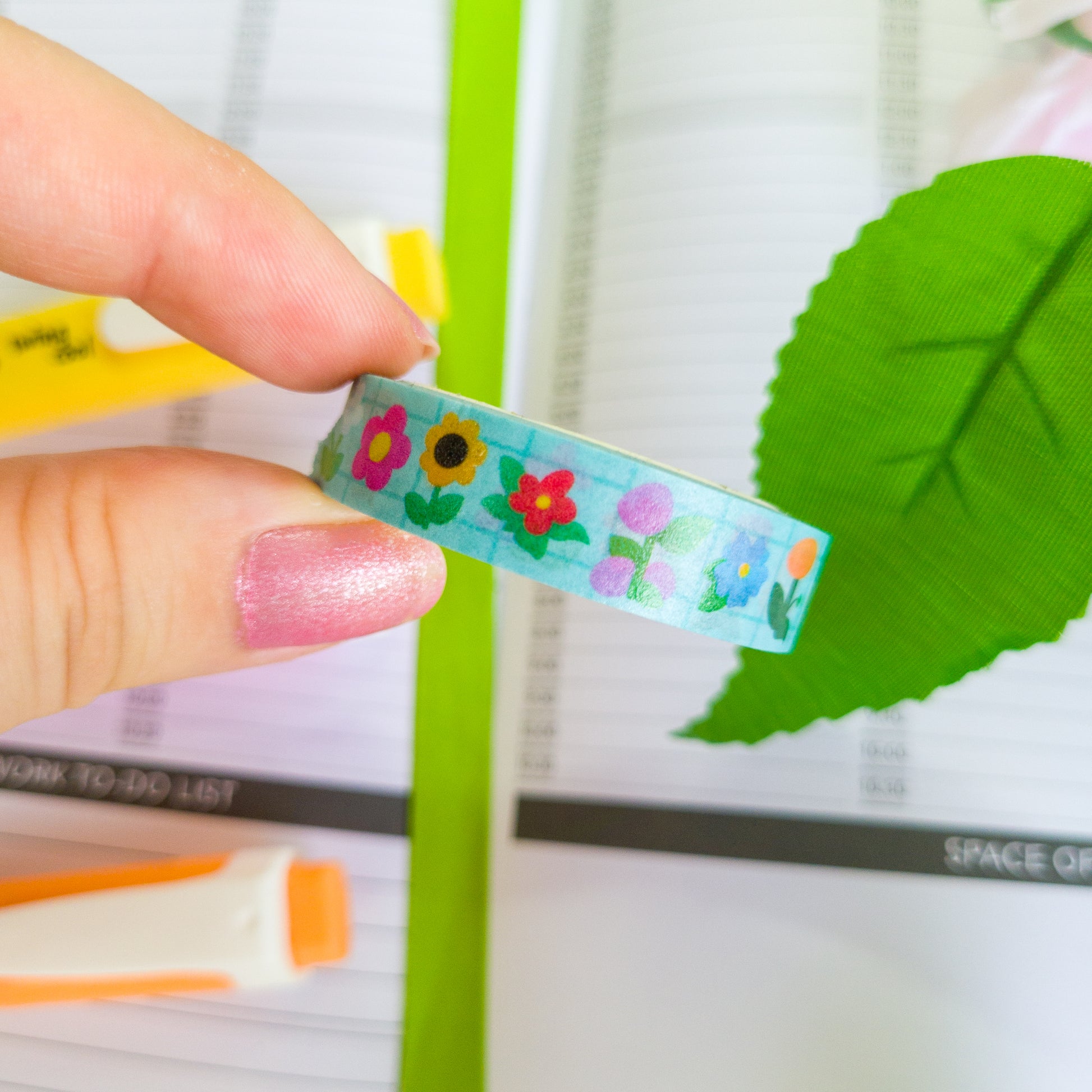 Stardew valley inspired floral washi tape, 1cm wide