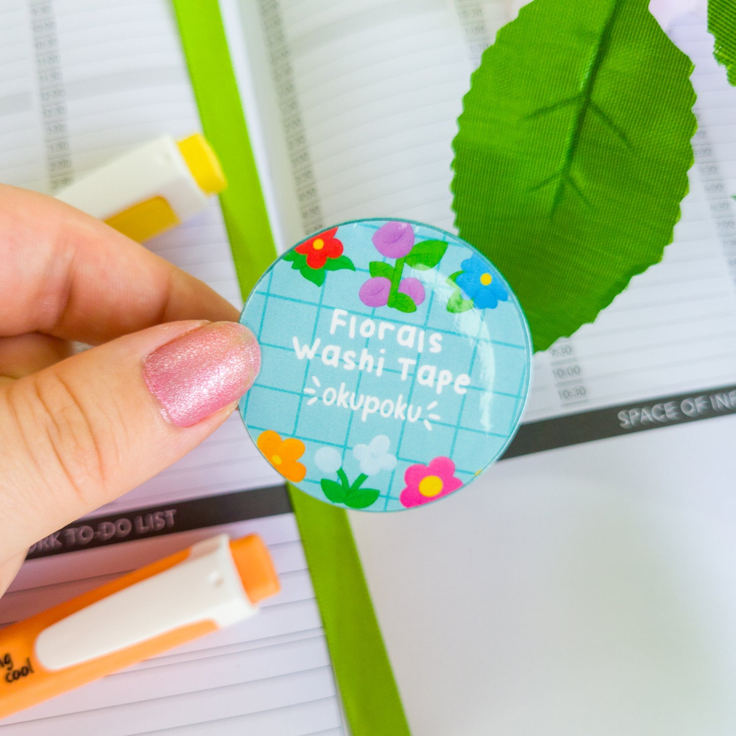 Stardew valley inspired floral washi tape, 1cm wide