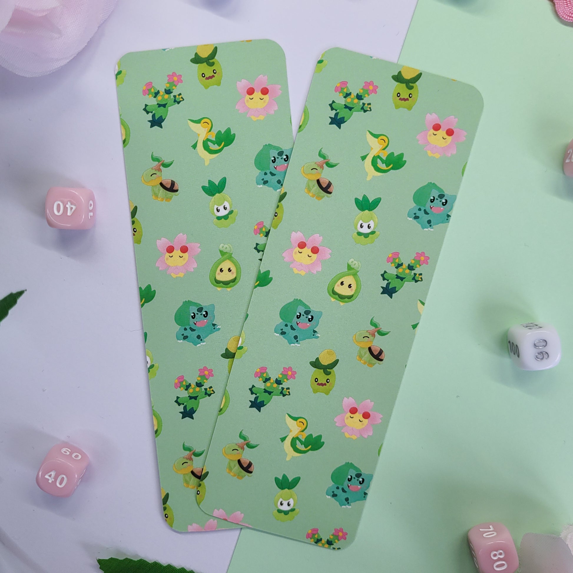 Cute grass type themed pokemon bookmark