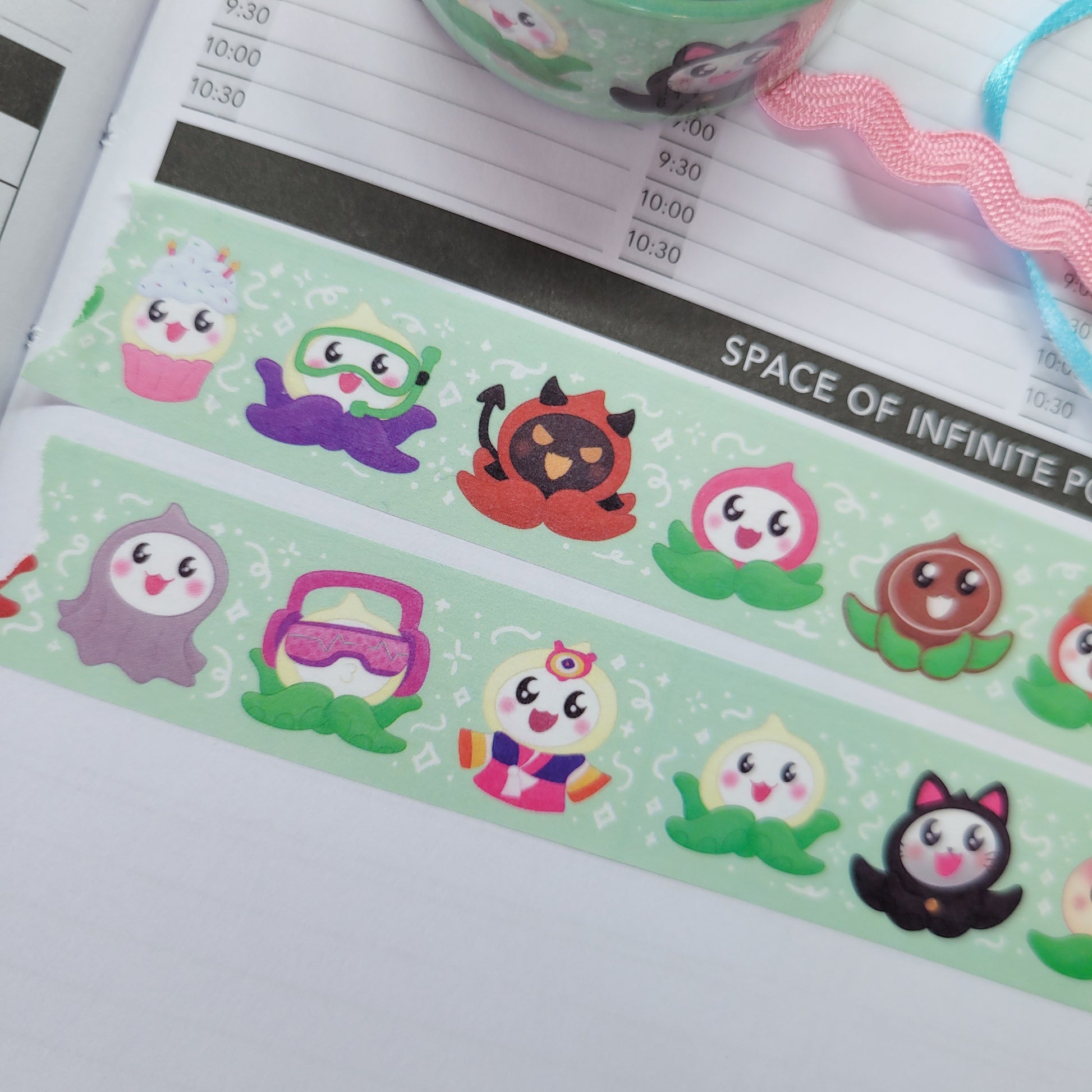 Pachimari washi tape being shown in a journal