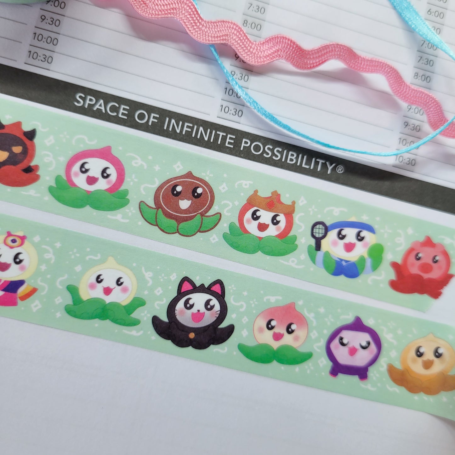 Pachimari washi tape being shown in a journal