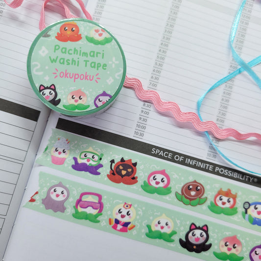 Pachimari washi tape being shown in a journal