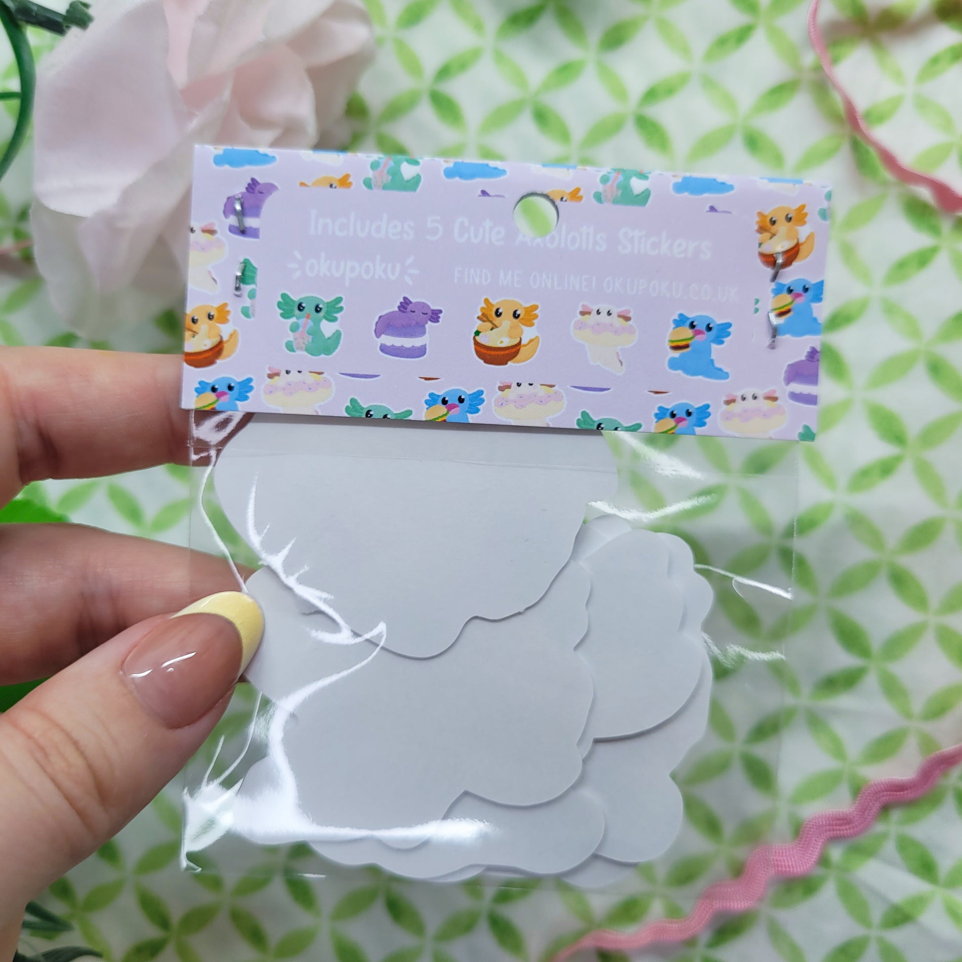 Snaxalotl sticker pack with lots of cute stickers