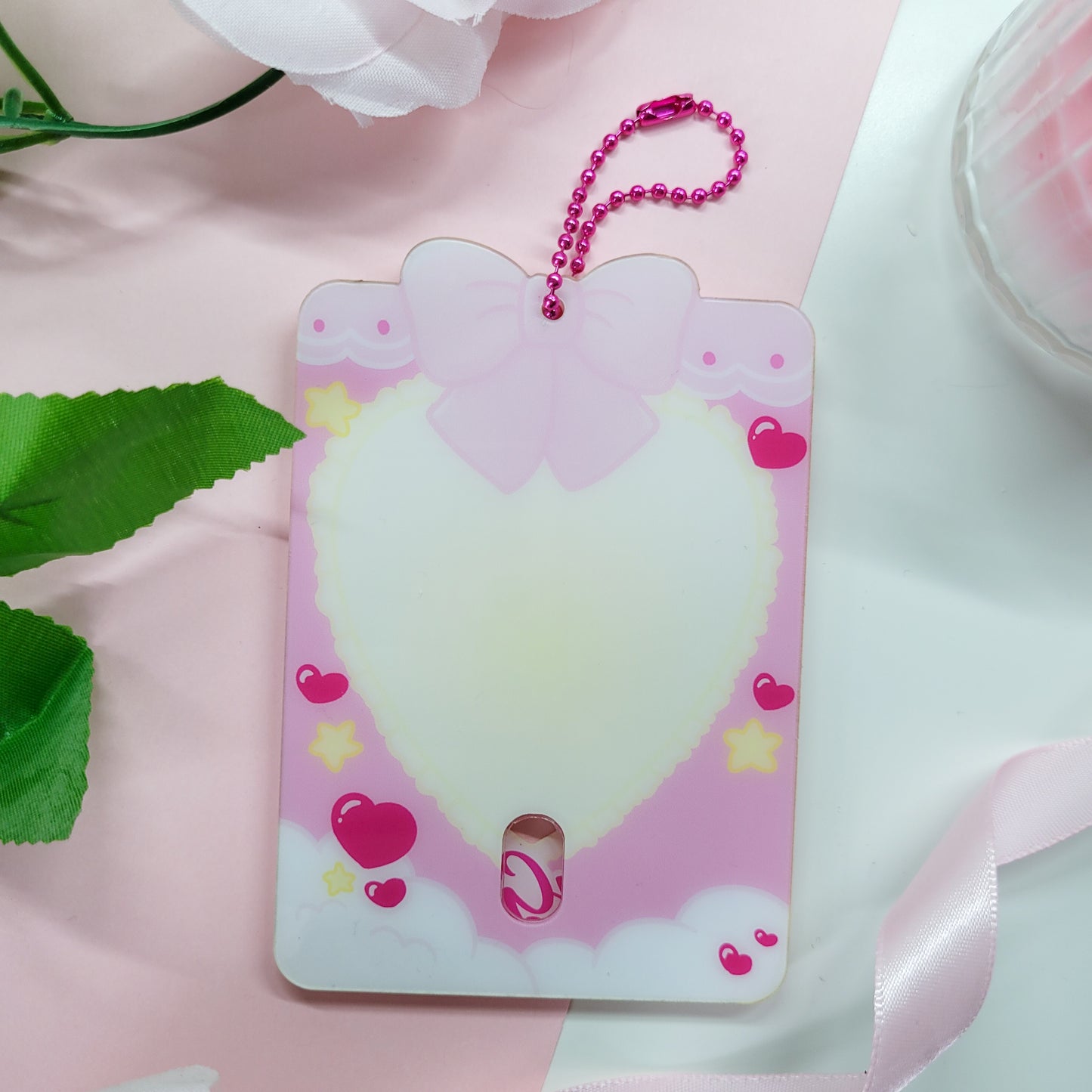 cute and pink photocard holder, featuring the text "look at my babygirl"