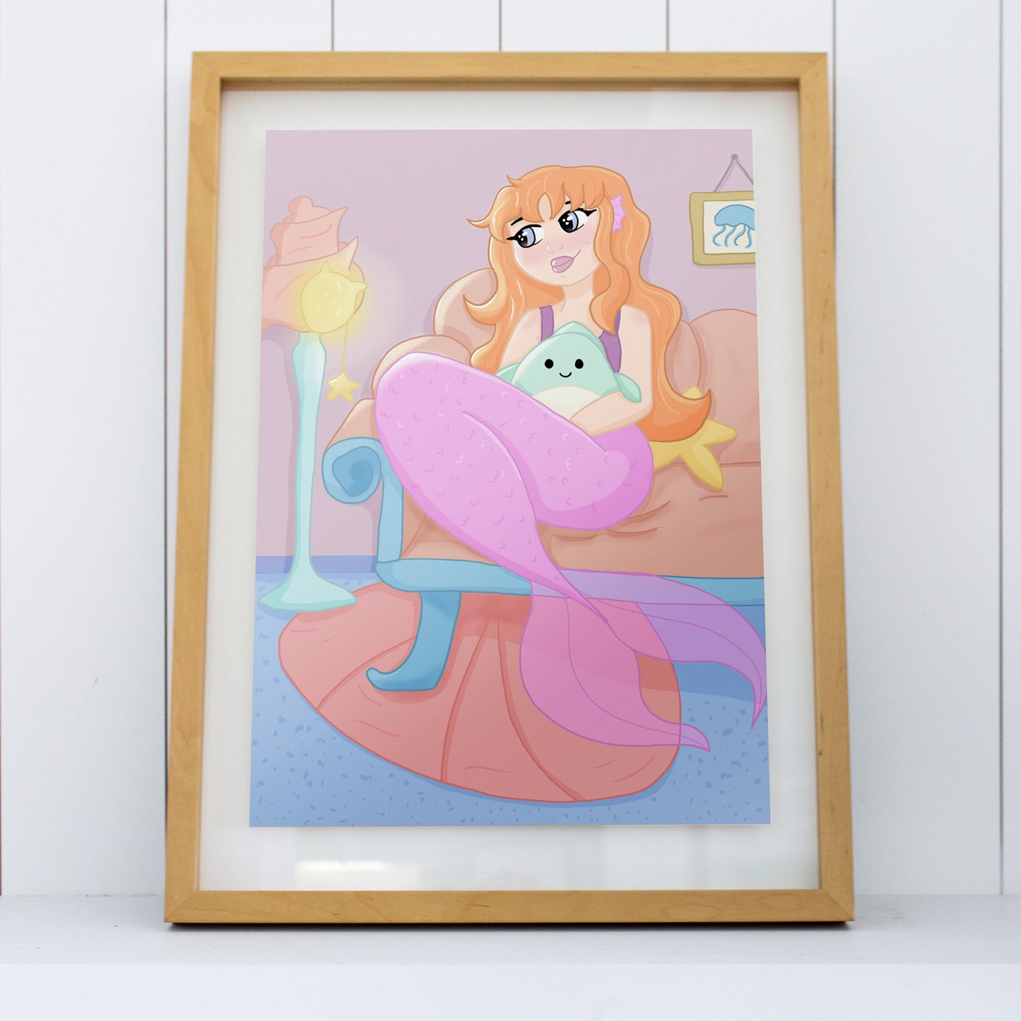 Cozy Mermaid Art Print