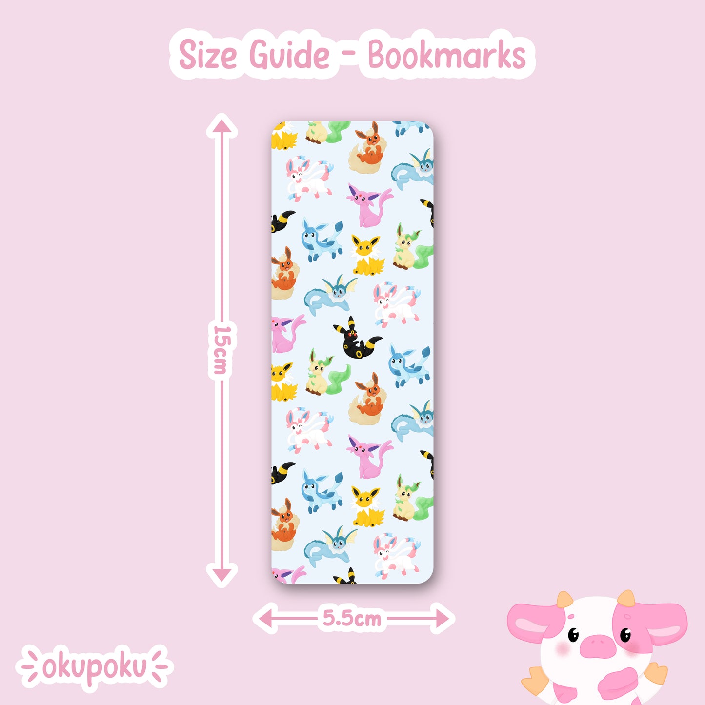 eeveelutions bookmark, pocket monster bookmark design