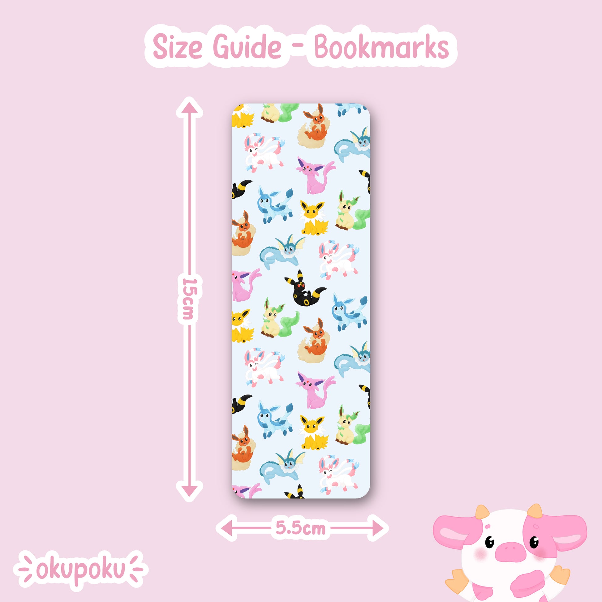 eeveelutions bookmark, pocket monster bookmark design