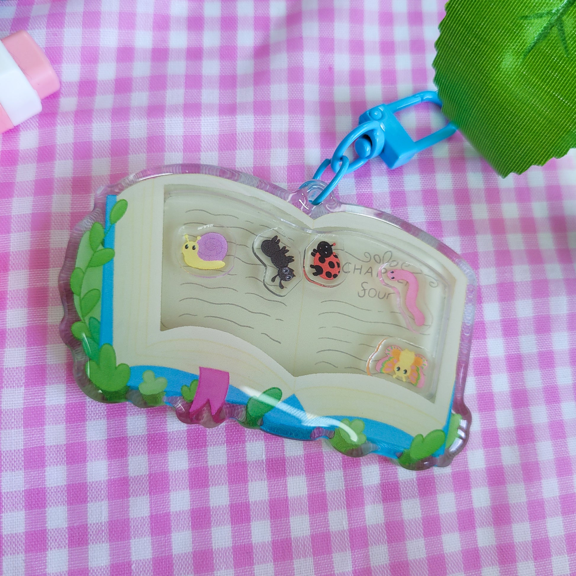 Bookish Bugs Shaker Keychain, charm for your keys or bag