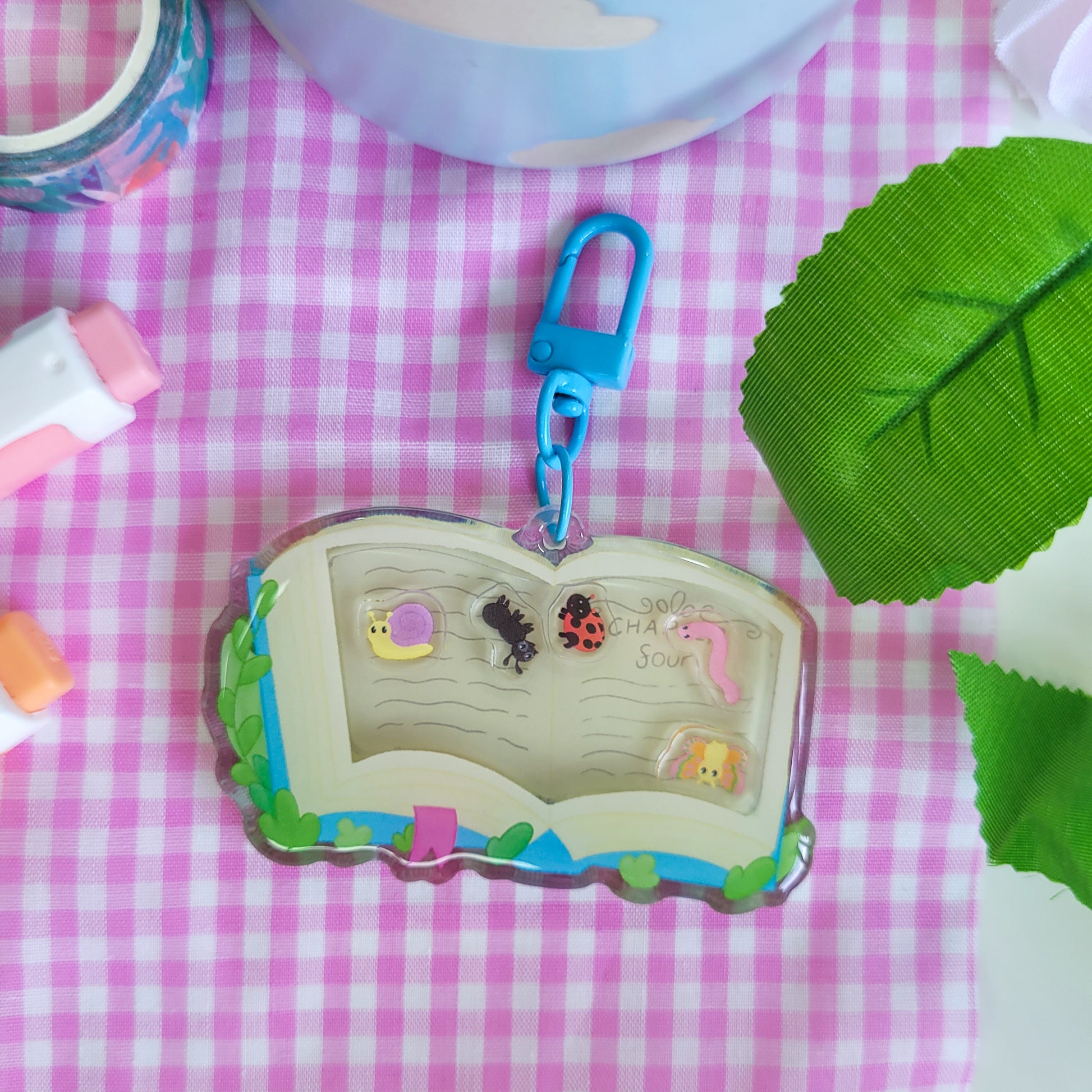 Bookish Bugs Shaker Keychain, charm for your keys or bag