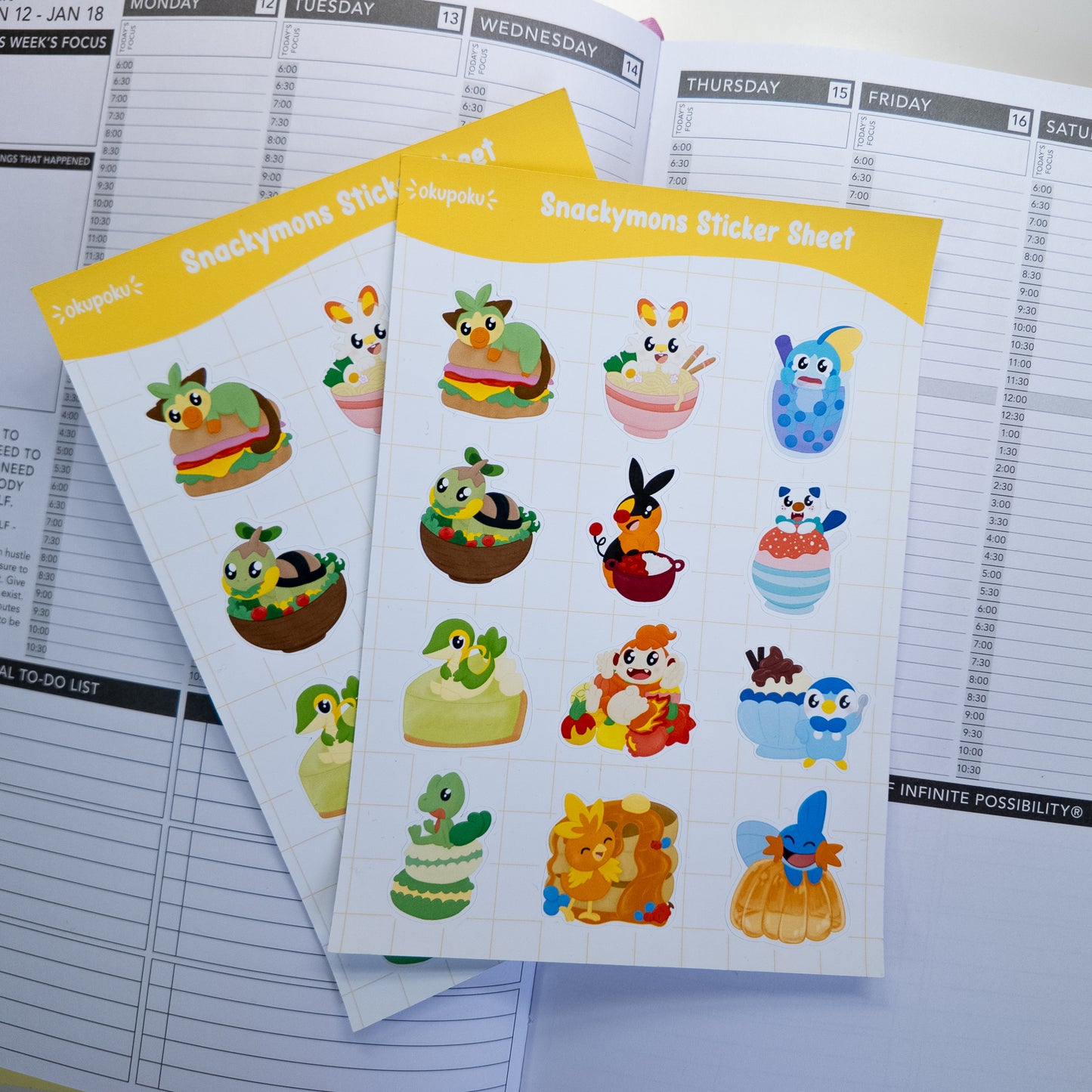 Snackymon Sticker Sheet