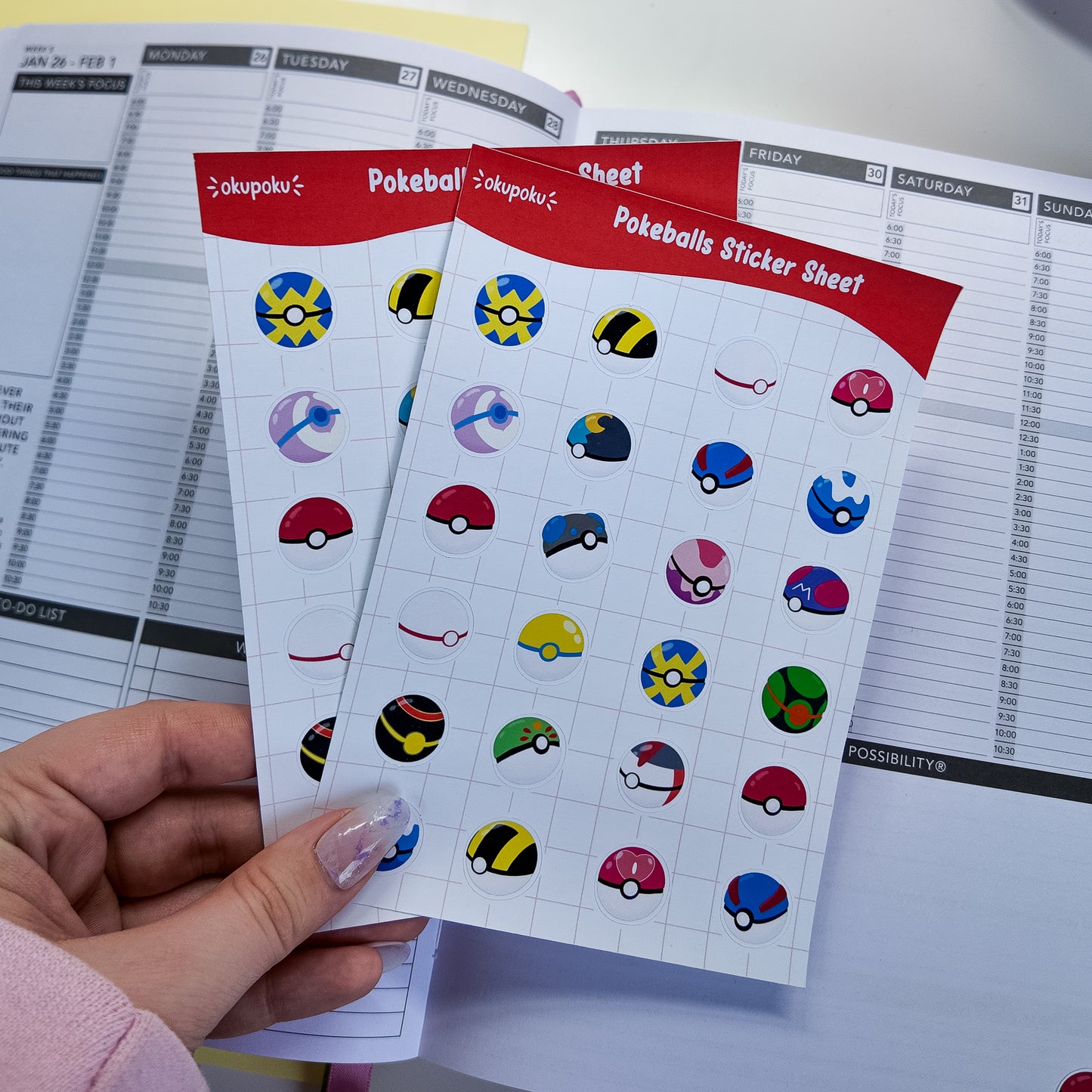 Pokeballs Planner Sticker Sheet