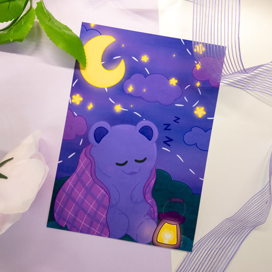 Sleepy Bear Art Print