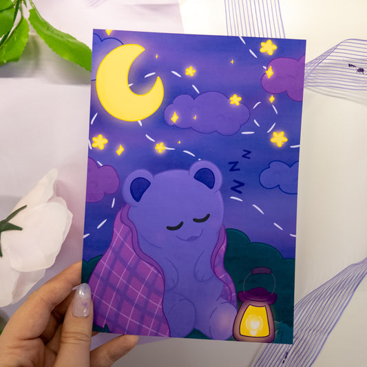 Sleepy Bear Art Print